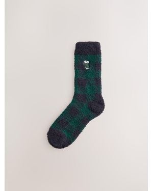 Next Check Snoopy Fluffy Novelty Socks - Blue