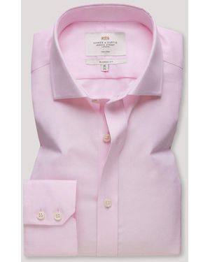 Hawes & Curtis Textured Weave Non-Iron Shirt - Pink