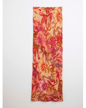 River Island Floral Print Bias Beach Maxi Skirt - Red