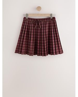Next Pleated Pull On Mini Skirt - Red