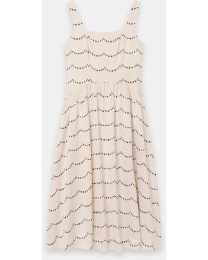 Mint Velvet Spot Print Midi Dress - Natural