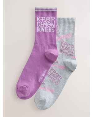 Next Kpop Demon Hunters Socks 2 Pack - Purple