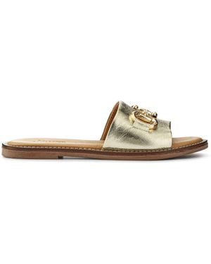 Jones Bootmaker Jones Bootmaker Emillina Leather Buckle Mule Sandals - Metallic