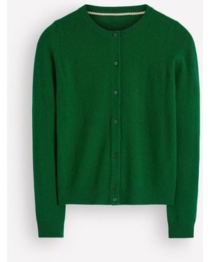 Boden Elsie Cashmere Crew Cardigan - Green