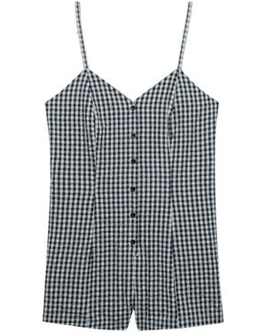 Superdry Gingham Cami Playsuit - Blue