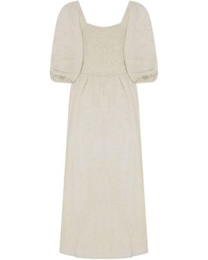 M Com Petite 3/4 Sleeve Cornelli Dress - White