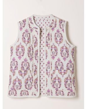FatFace Ivory Petite Floral Waistcoat - Pink