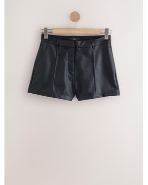 Next Faux Leather Shorts - Black