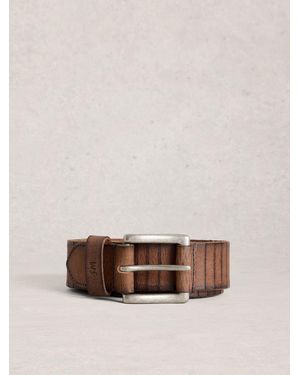White Stuff Stuff Stripe Leather Belt - Natural