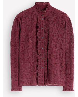 Boden Sienna Frill Lace Shirt - Lila