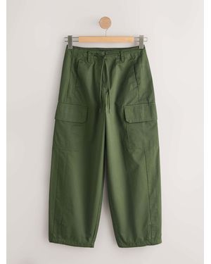 Next Khaki Cargo Cotton Balloon Leg Pants - Green