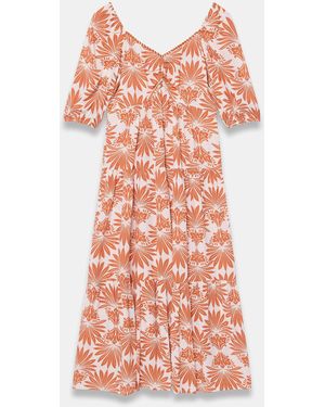 Mint Velvet Printed Midi Dress - Pink