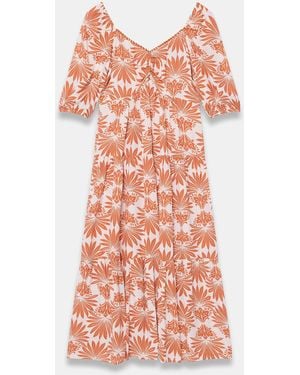 Mint Velvet Printed Midi Dress - Pink