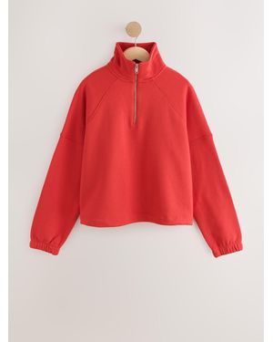 Next Quarter Zip Sweatshirt - Red