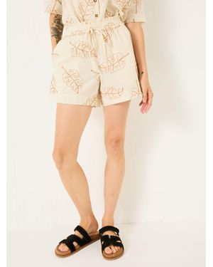 FatFace Leaf Embroidered Short - Natural
