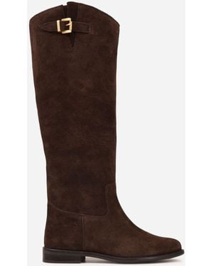 Bronx Felise Suede Riding Knee Boots - Brown