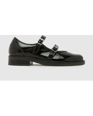 schuh Loveday Leather Mary Jane Shoes - Black
