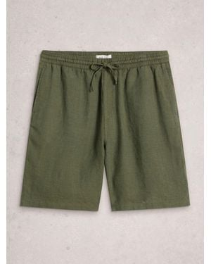 White Stuff Lewes Stripe Linen Shorts - Green