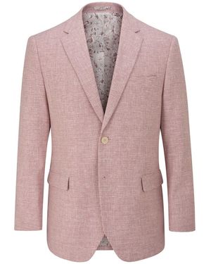 Skopes Aurelio Tailored Fit Houndstooth Check Jacket - Pink