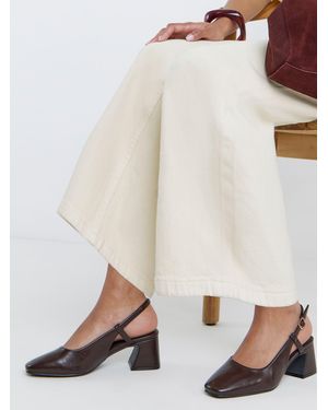 JD Williams Block Heel Slingback Shoes - White