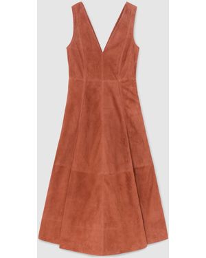 ATELIER Suede Sleeveless Midi Dress - Multicolor