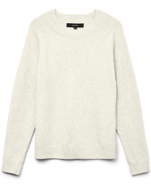 Vero Moda Dove Petite Round Neck Soft Touch Cozy Knitted Sweater - White
