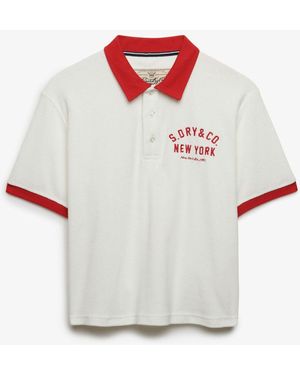 Superdry Heritage Terry Polo Shirt - White
