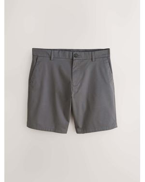 Next Straight Fit Stretch Chino Shorts - Gray