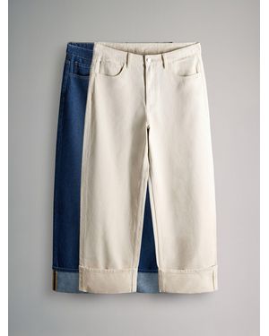 The Set 2 Pack Wide Leg Turn Up Hem Jeans Denim - Blue