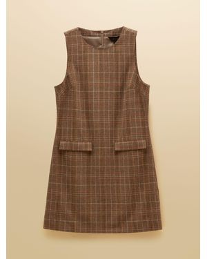 Joules Edwina Check Tweed Shift Dress - Brown