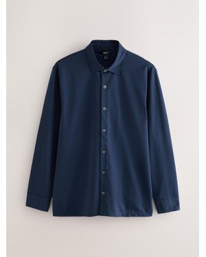 Next Jersey Muscle Fit Long Sleeve Shirt - Blau