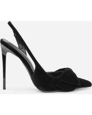 SIMMI Toppaz Bow Detail Slingback Court Shoes - Black