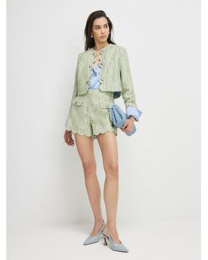 River Island Scallop Boucle Trophy Jacket - Green
