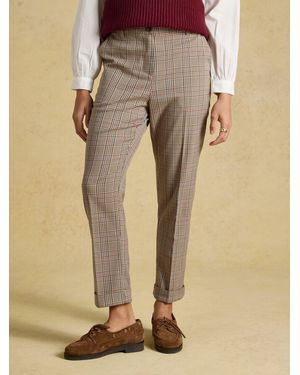 Joules Ada Swindale Tweed Tapered Trousers - Natural