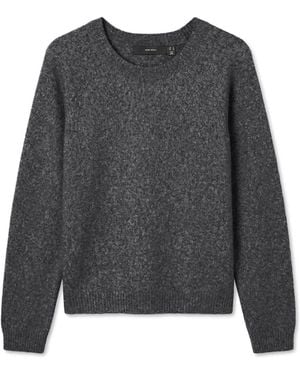 Vero Moda Round Neck Soft Touch Cozy Knitted Sweater With Metallised Fiber - Gray