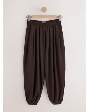Self Chocolate Wide Hareem Pants - Brown