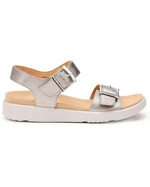 Hotter Standard Fit Corfu Buckle Casual Sandals - Metallic