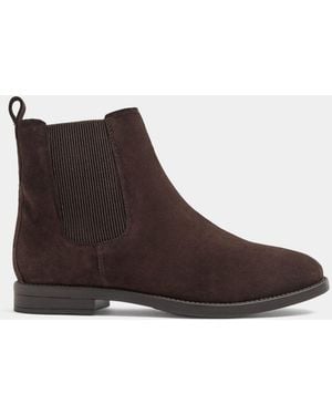 Evans Wide Fit Suede Chelsea Boots - Brown