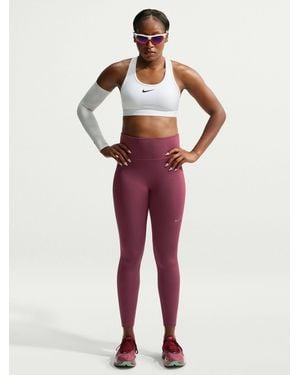 Nike Smoke Tempo High-Waisted 7/8 Running Leggings - Red