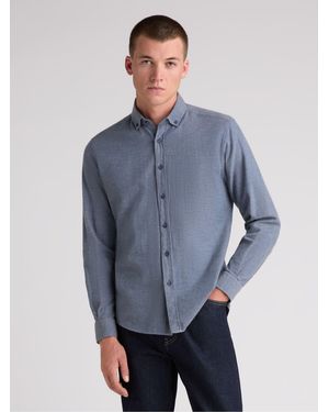 Remus Uomo Tapered Fit Long Sleeve Smart Shirt - Blue