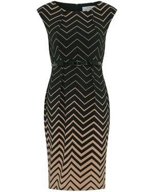 Gina Bacconi Sofie Print Dress With Belt - Black