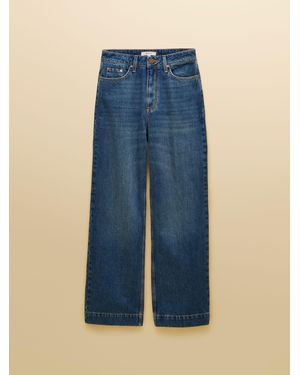 Joules Mid High Rise Wide Leg Jean - Blue