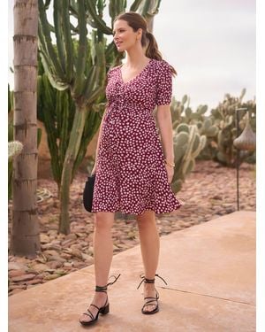 Seraphine Maternity & Nursing Tie Front Dress - Multicolor