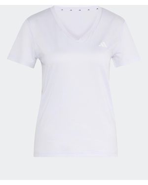 adidas Lilac Workout Essentials V-Neck T-Shirt - White