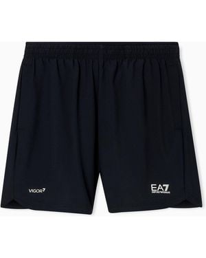 EA7 Regular-Fit Logo Shorts - Blue