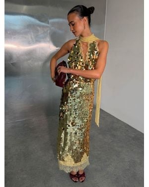 Never Fully Dressed Sequin Lily Top - Gray