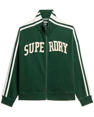 Superdry Athletic Essentials Applique Loose Zip Track Top - Green