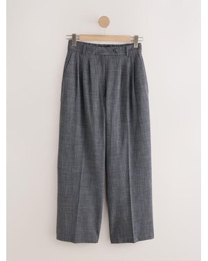 Next Tailored Wide Leg Pants With Wool - Gray