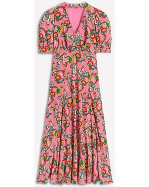 Boden Rosie Godet Tea Dress - Red