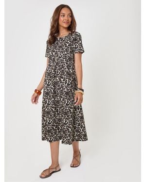 Threadbare Jersey-Midikleid Mit Taschen - Weiß